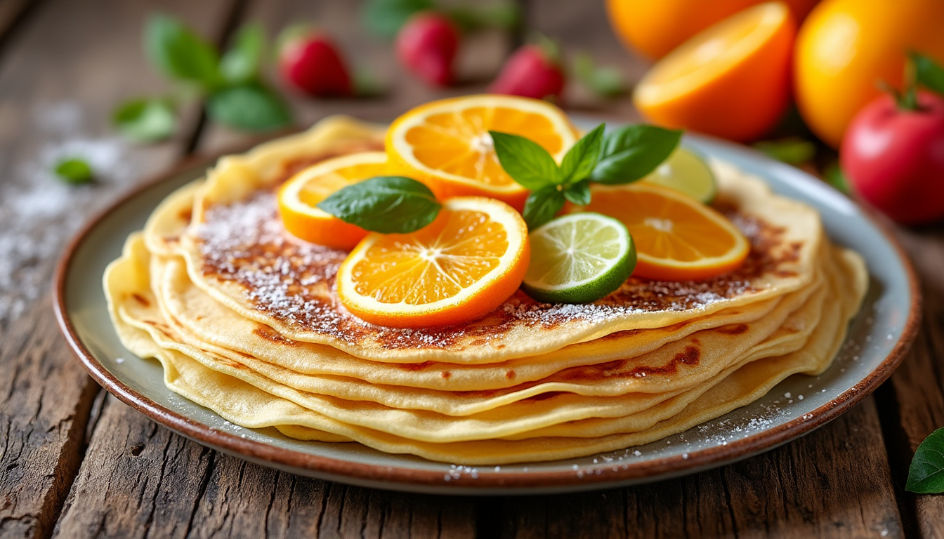 découvrez nos délicieuses crêpes aux agrumes, alliant la douceur de la pâte à la fraîcheur acidulée des fruits. idéales pour un dessert léger ou un petit-déjeuner vitaminé, ces crêpes apportent une touche de fraîcheur à chaque bouchée. essayez cette recette simple et savoureuse pour ravir vos papilles !
