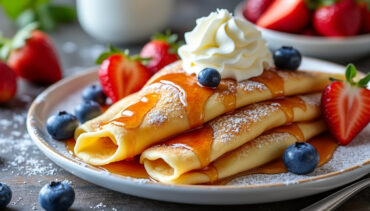 découvrez notre recette irrésistible de crêpes à l'érable, une gourmandise sucrée et moelleuse parfaite pour le petit-déjeuner ou le goûter. savourez chaque bouchée de ce classique revisité à la saveur délicatement boisée du sirop d’érable !