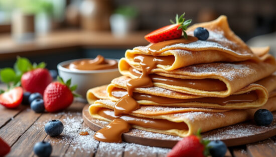 craquez pour ces crêpes moelleuses à la pâte de spéculoos, idéales pour un dessert gourmand et original. facile à préparer, cette recette ravira petits et grands amateurs de douceurs.
